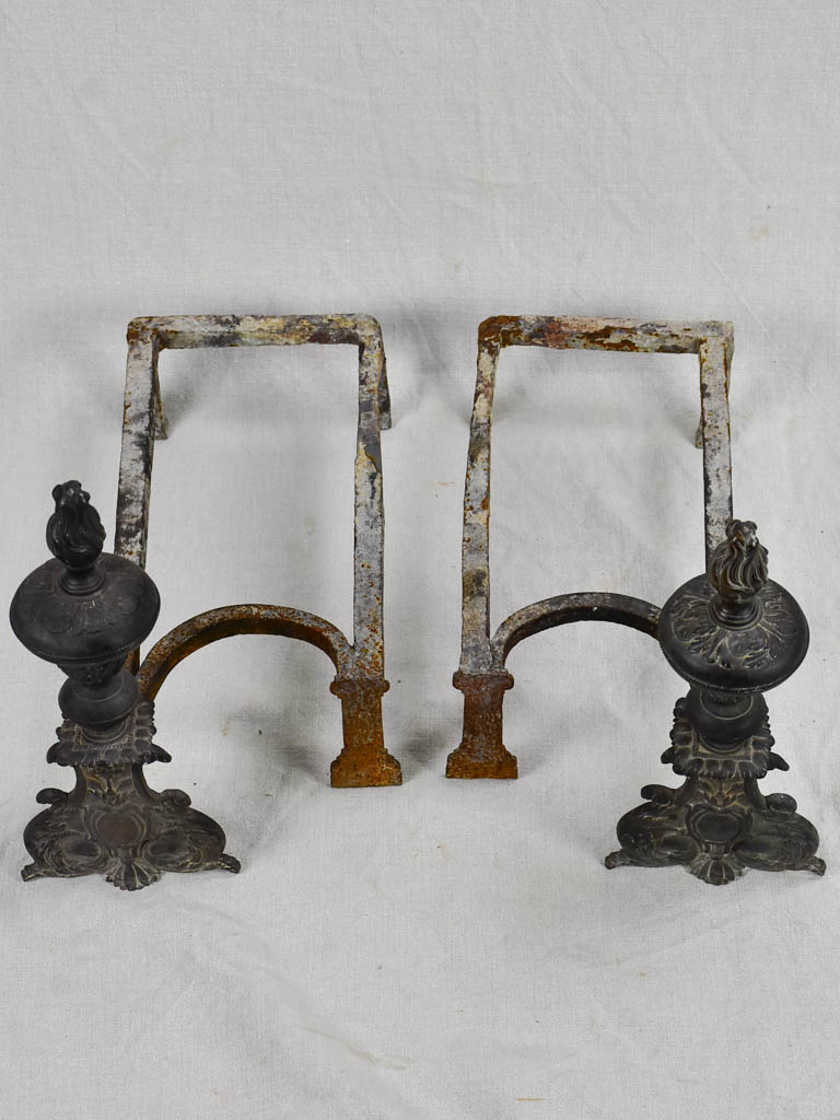 Pair of 17th Century French fireplace andirons