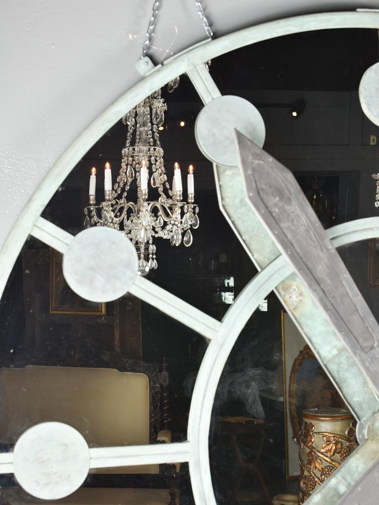 Extra large 19th century copper clock with mirror 66¼"