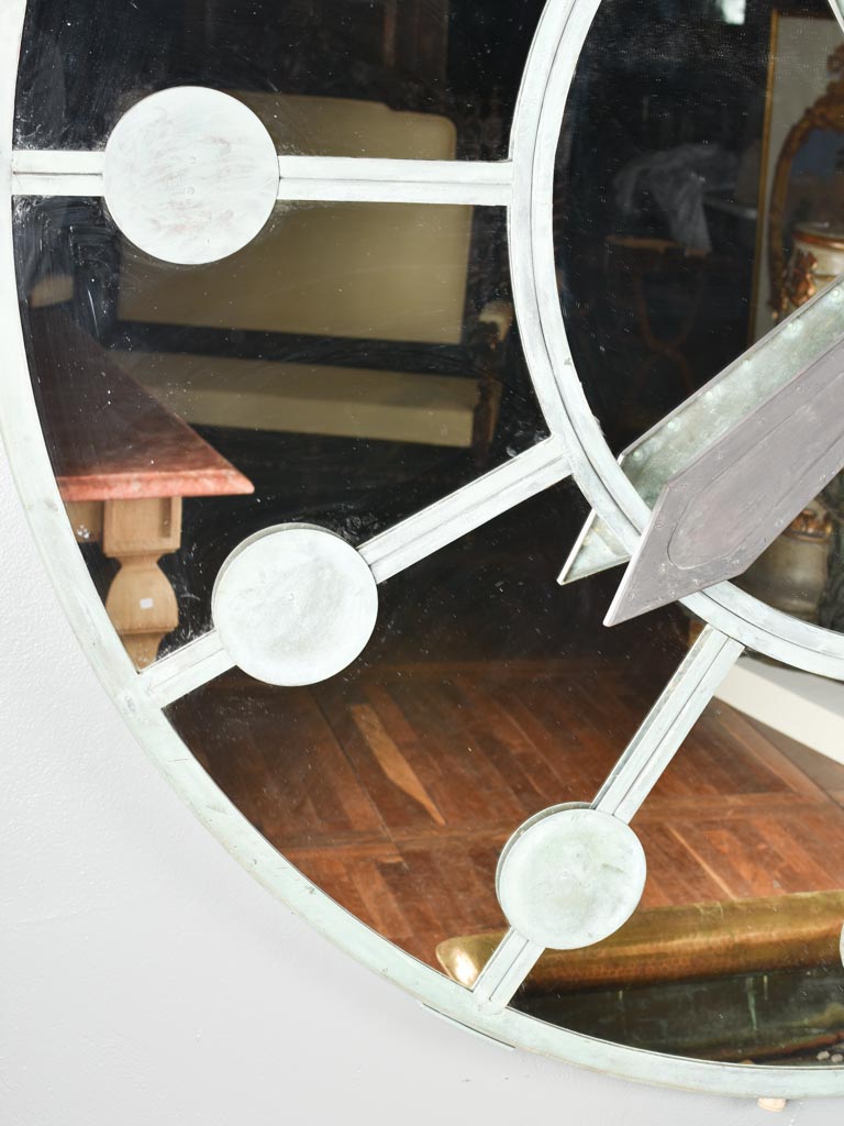 Extra large 19th century copper clock with mirror 66¼"