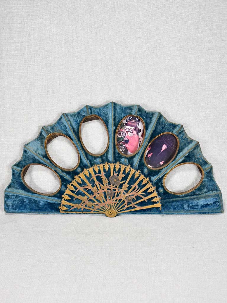 Rare, blue velvet, Napoleon III frame