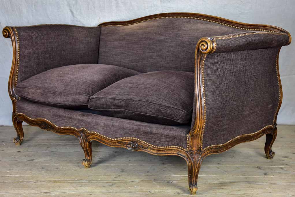 Deep antique French Louis XV sofa - two seat