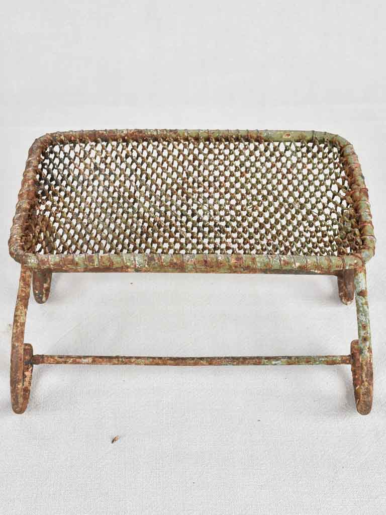Antique French garden footrest - adjustable