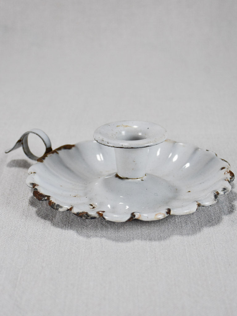 Late nineteenth-century Napoleon III enamel candle holder