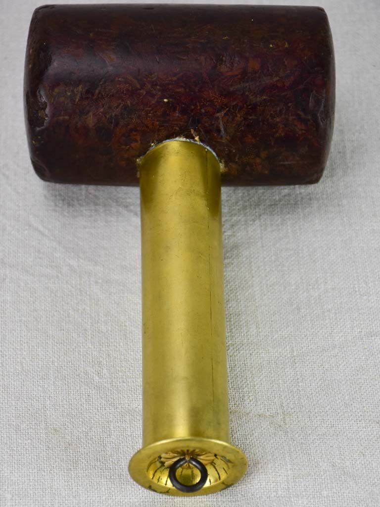 19th century French mallet for softening leather 9"