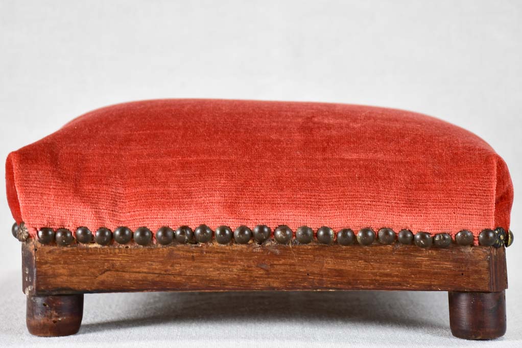 Elegant aged French red footrest