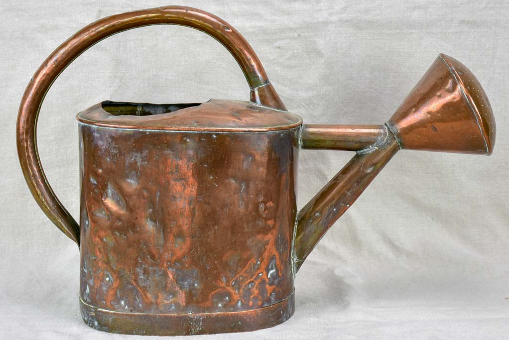 19th Century French copper watering can - oval