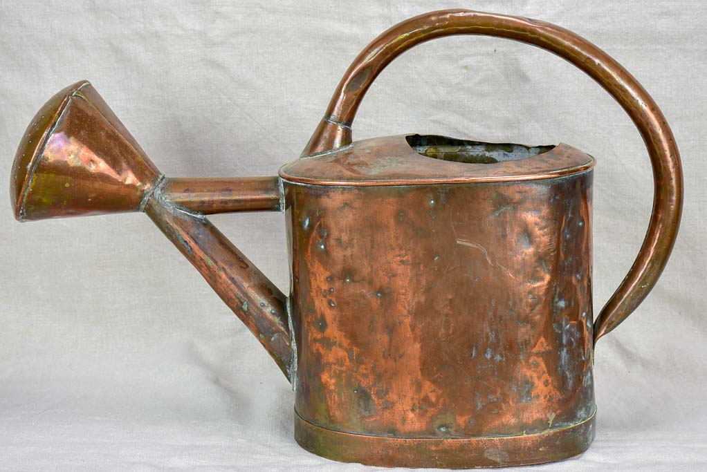 19th Century French copper watering can - oval