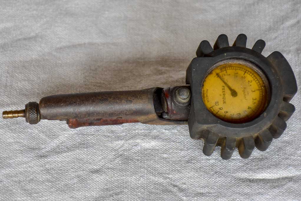 1940's French Michelin tire pressure gauge and inflator