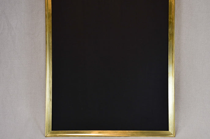 Early twentieth-century French menu chalkboard with brass frame 17¾" x 31½"