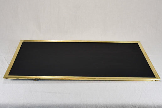 Early twentieth-century French menu chalkboard with brass frame 17¾" x 31½"