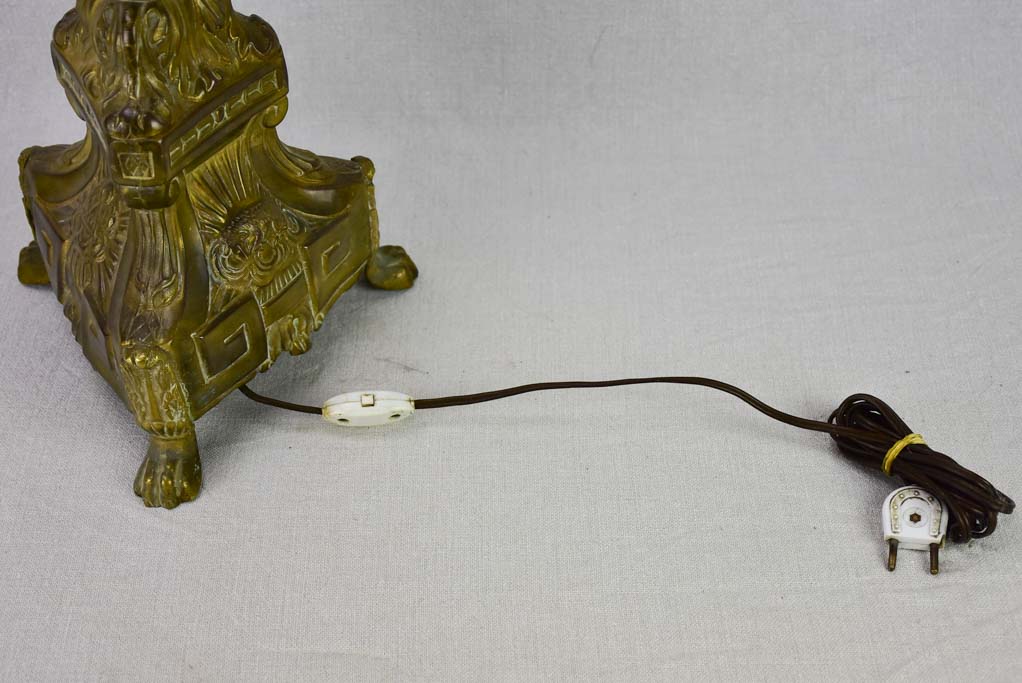 19th Century French altar candlestick lamp base 27¼"