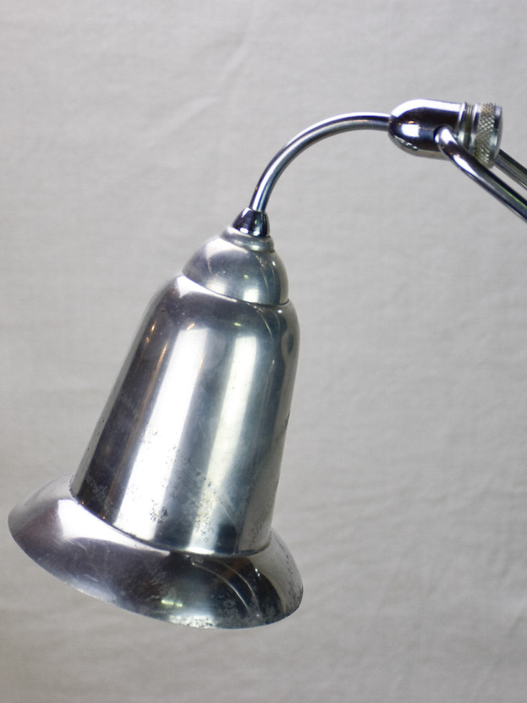 Rare JUMO articulated clamp lamp from 1945-50 with bell-shaped shade