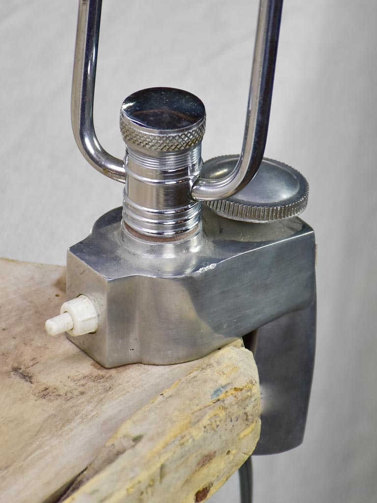 Rare JUMO articulated clamp lamp from 1945-50 with bell-shaped shade