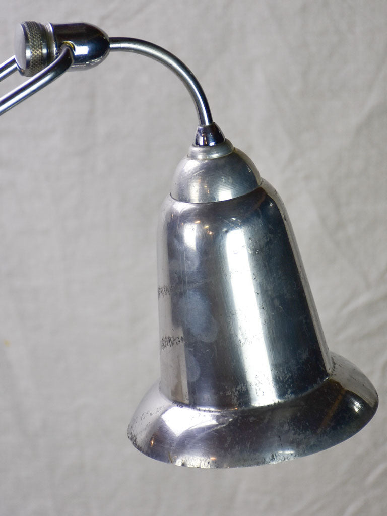 Rare JUMO articulated clamp lamp from 1945-50 with bell-shaped shade