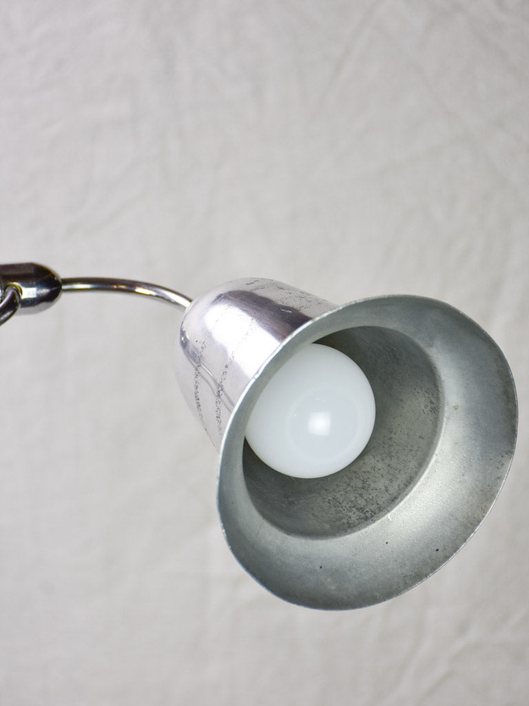 Rare JUMO articulated clamp lamp from 1945-50 with bell-shaped shade
