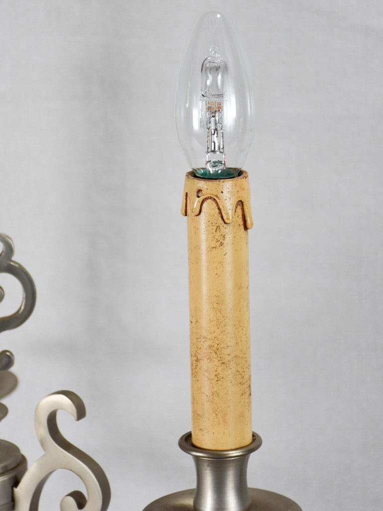 Pair of 1950s French candlestick lamps - 3 lights