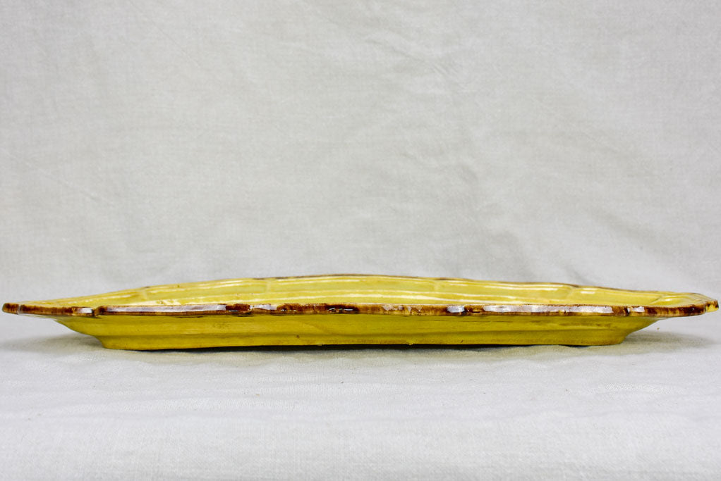 Very large 19th Century French platter with yellow glaze 22¾"