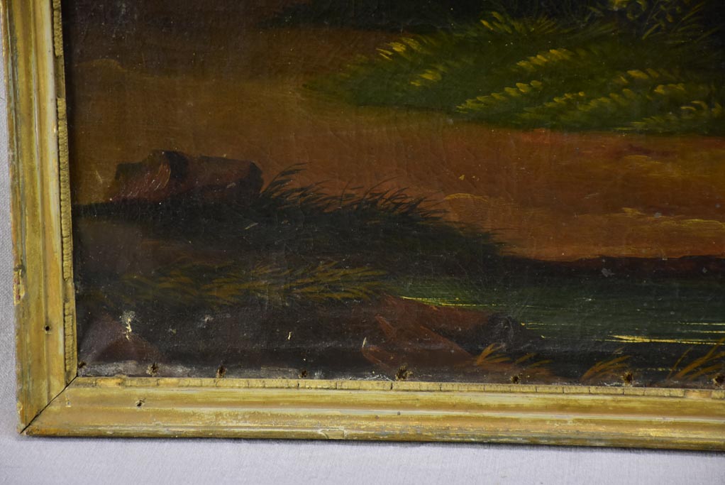Early 19th Century Romantic oil on canvas with hidden declaration of love - anonymous 37" x 37½"