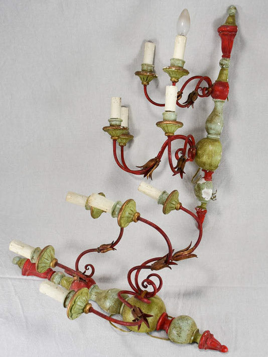 Pair of vintage Italian wall sconces / appliques 25½"