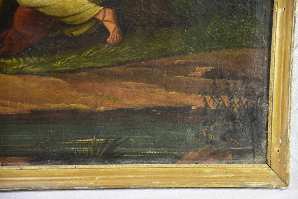 Early 19th Century Romantic oil on canvas with hidden declaration of love - anonymous 37" x 37½"