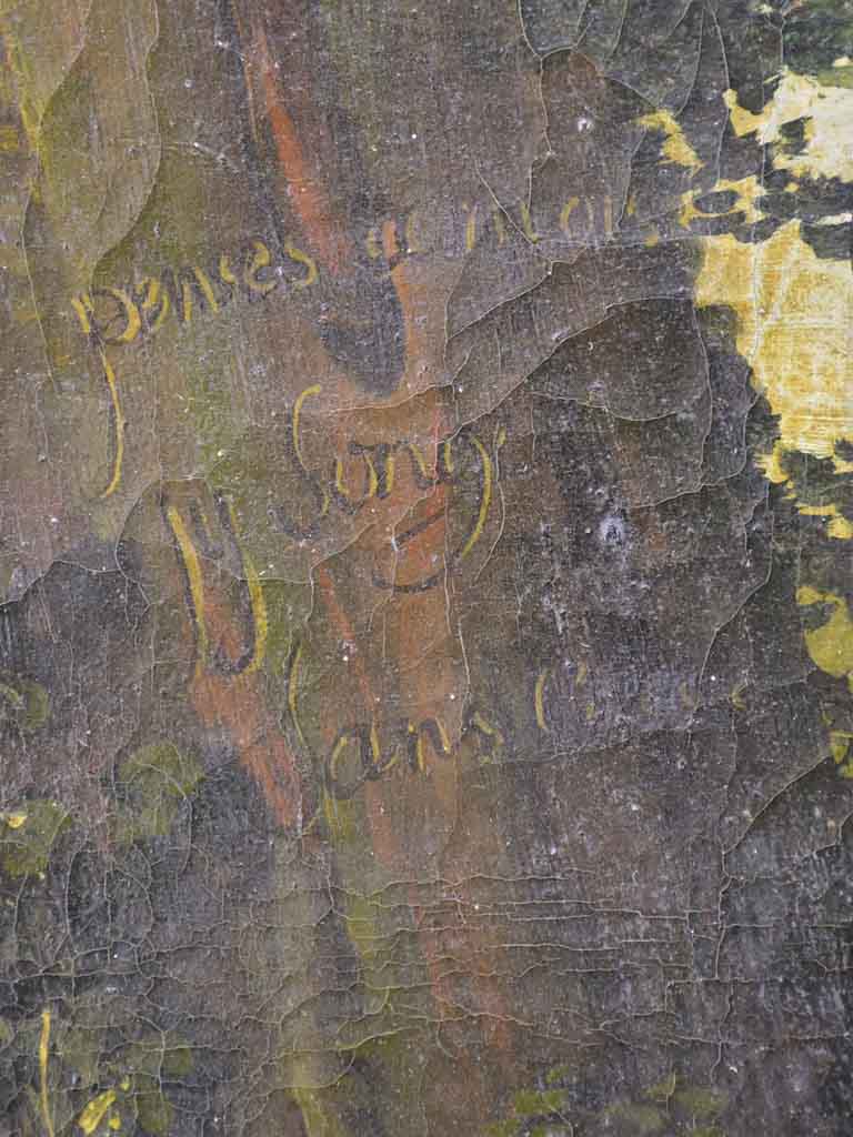 Early 19th Century Romantic oil on canvas with hidden declaration of love - anonymous 37" x 37½"