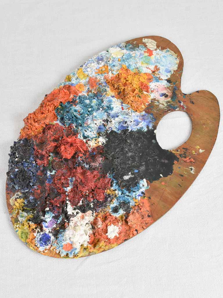 Vintage Large textured French paint palette