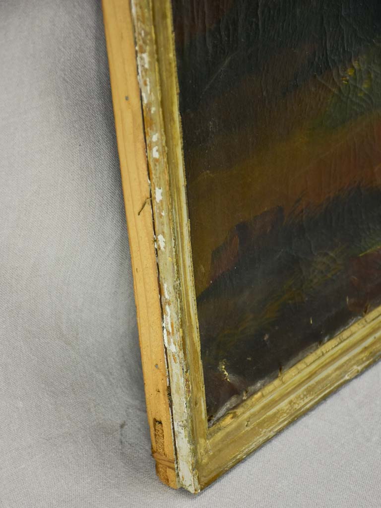 Early 19th Century Romantic oil on canvas with hidden declaration of love - anonymous 37" x 37½"
