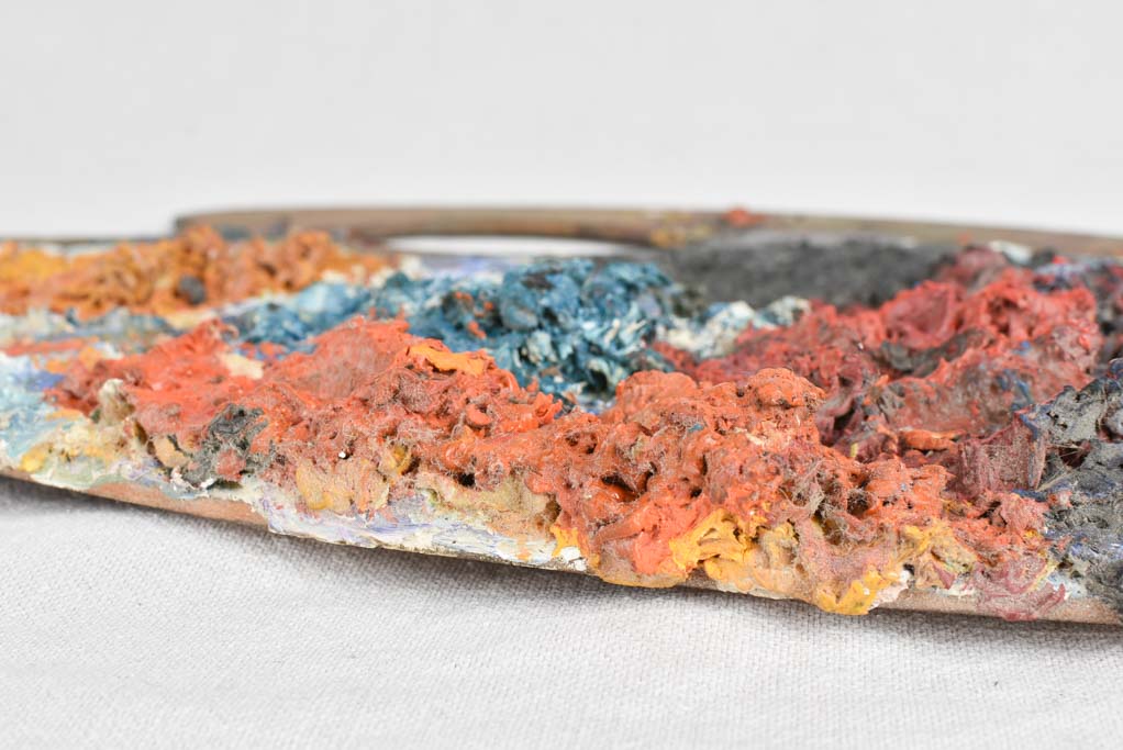 Aged French paint palette with patina