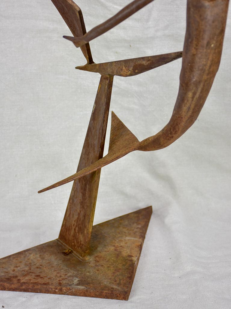 Mid century iron sculpture of a mermaid 25½"
