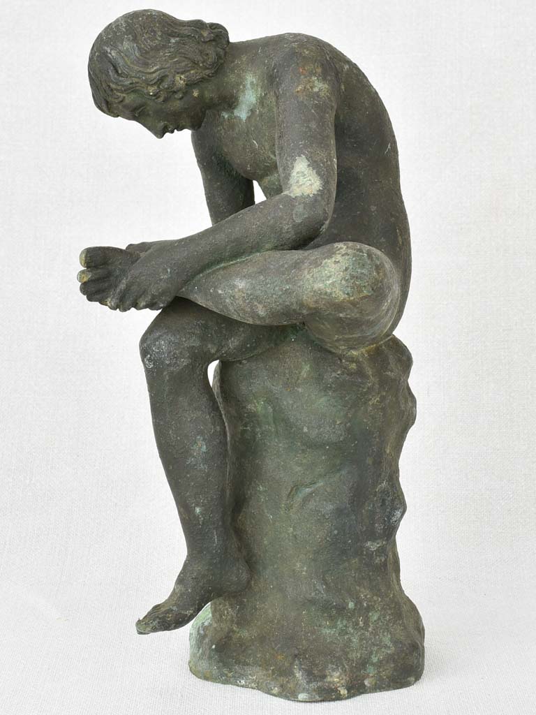 Early 20th century bronze statue Boy with Thorn / Spinario / Fedele 11½"