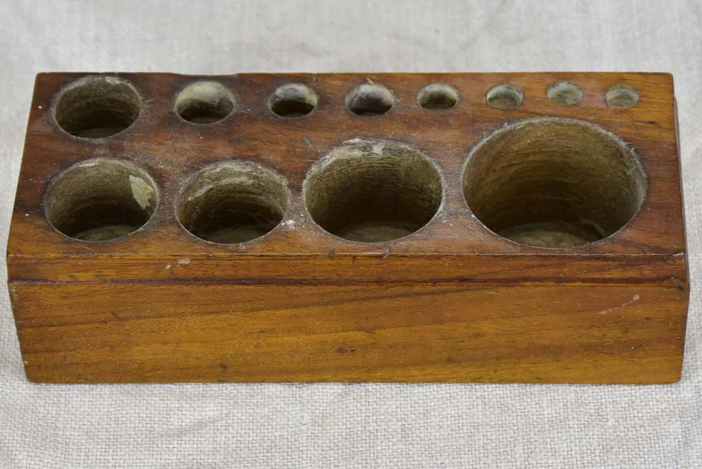 Set of twelve antique French weights for scales - 1-500g