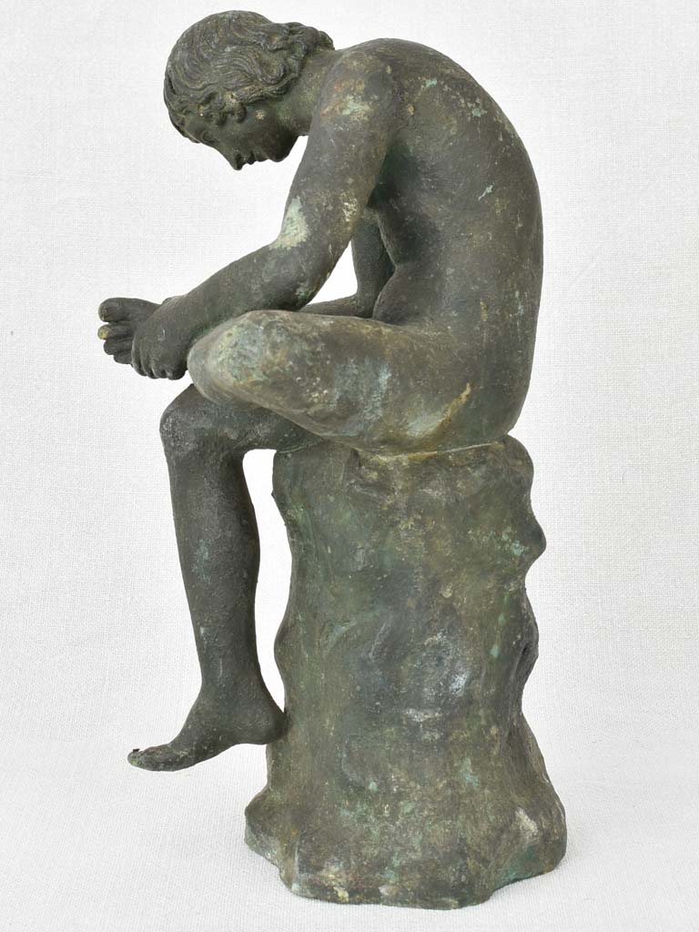 Early 20th century bronze statue Boy with Thorn / Spinario / Fedele 11½"