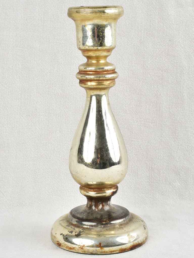 Antique Silver Mercury Glass Candlestick