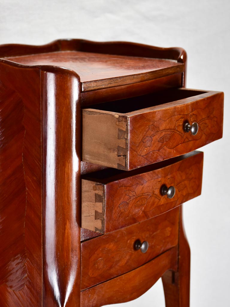 Pair of late-19th-century marquetry nightstands - 29¼"