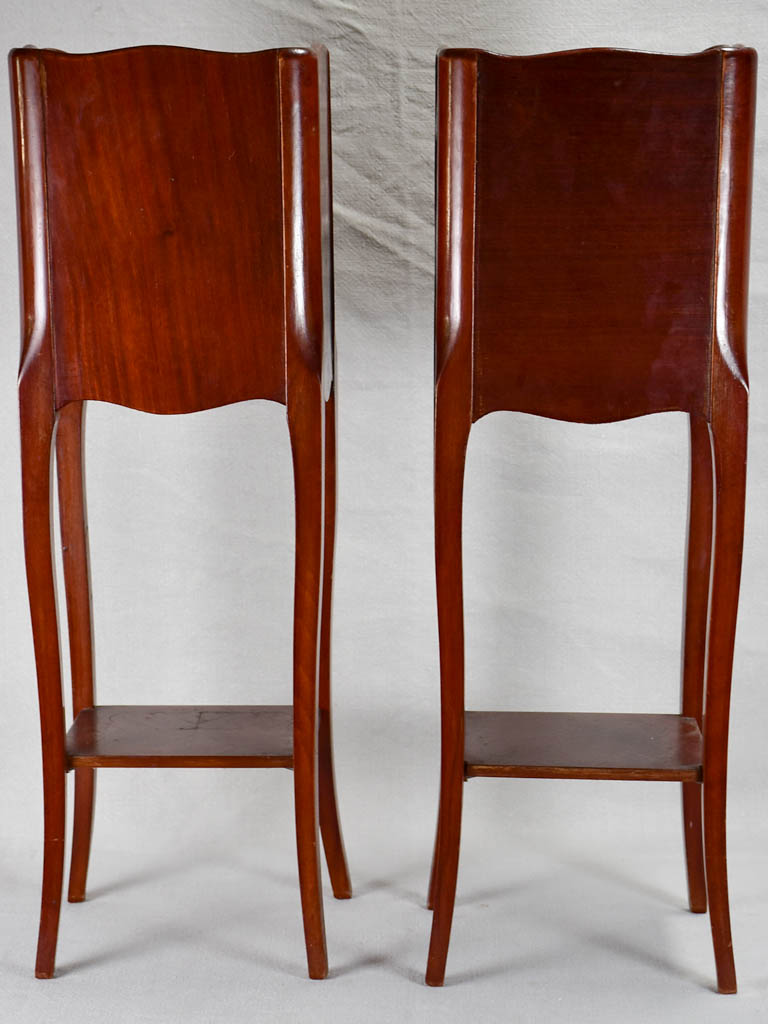 Pair of late-19th-century marquetry nightstands - 29¼"