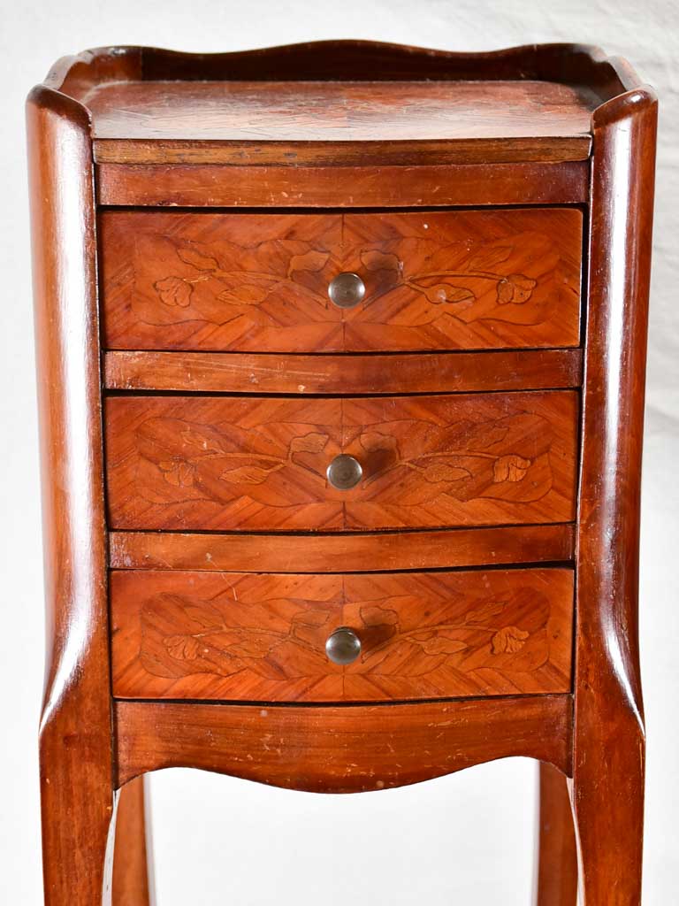 Pair of late-19th-century marquetry nightstands - 29¼"