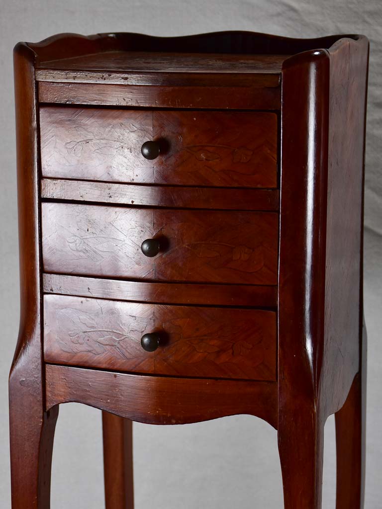 Pair of late-19th-century marquetry nightstands - 29¼"