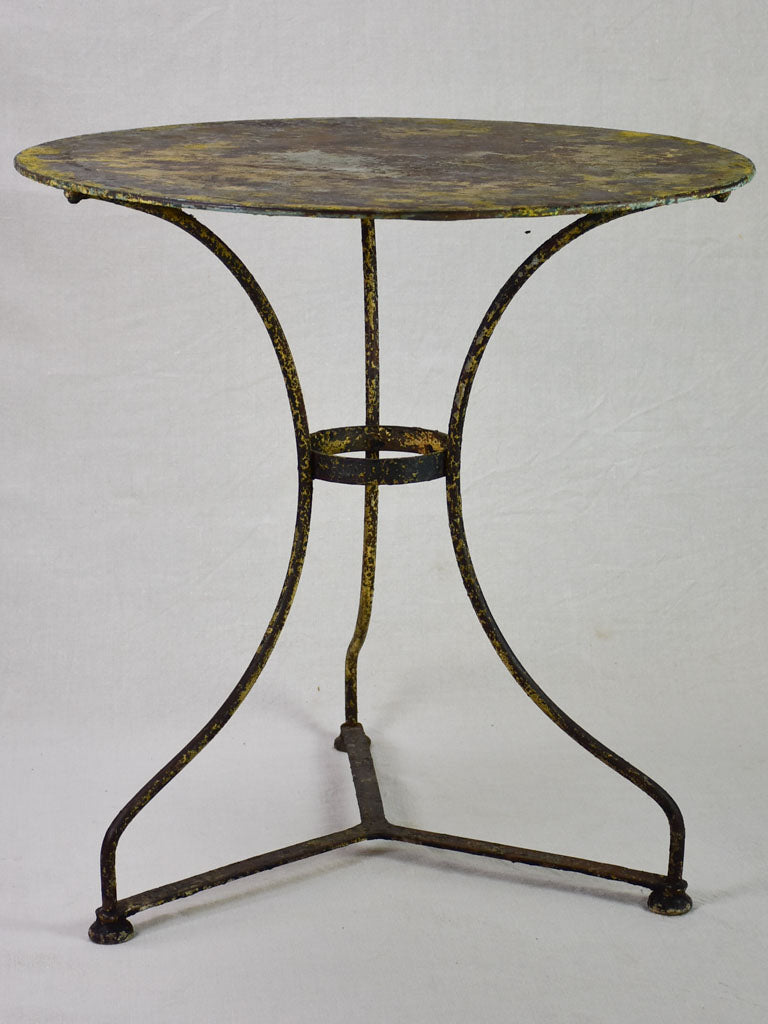 Late 19th century French garden table with original patina 28" diameter