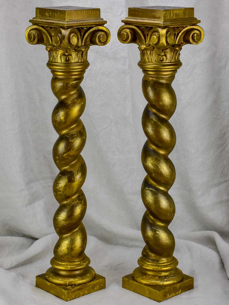 Pair of gilded Corinthian columns