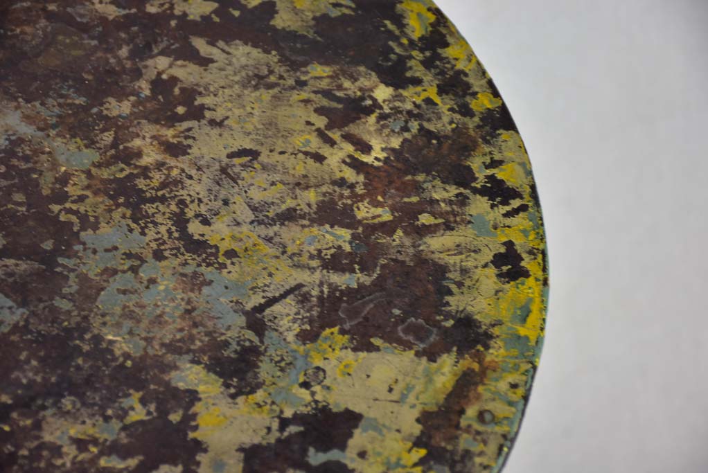 Late 19th century French garden table with original patina 28" diameter