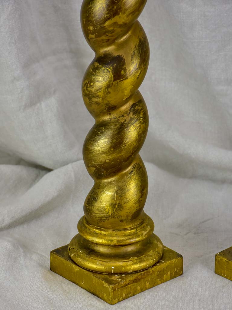 Pair of gilded Corinthian columns