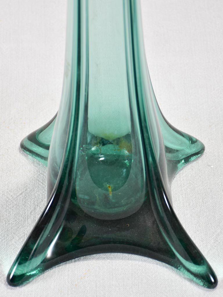 Tall green glass florist's vase - 40¼"