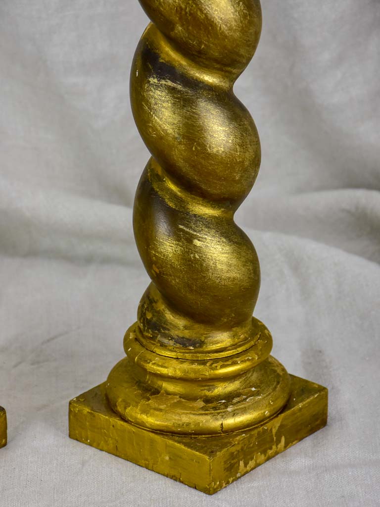 Pair of gilded Corinthian columns