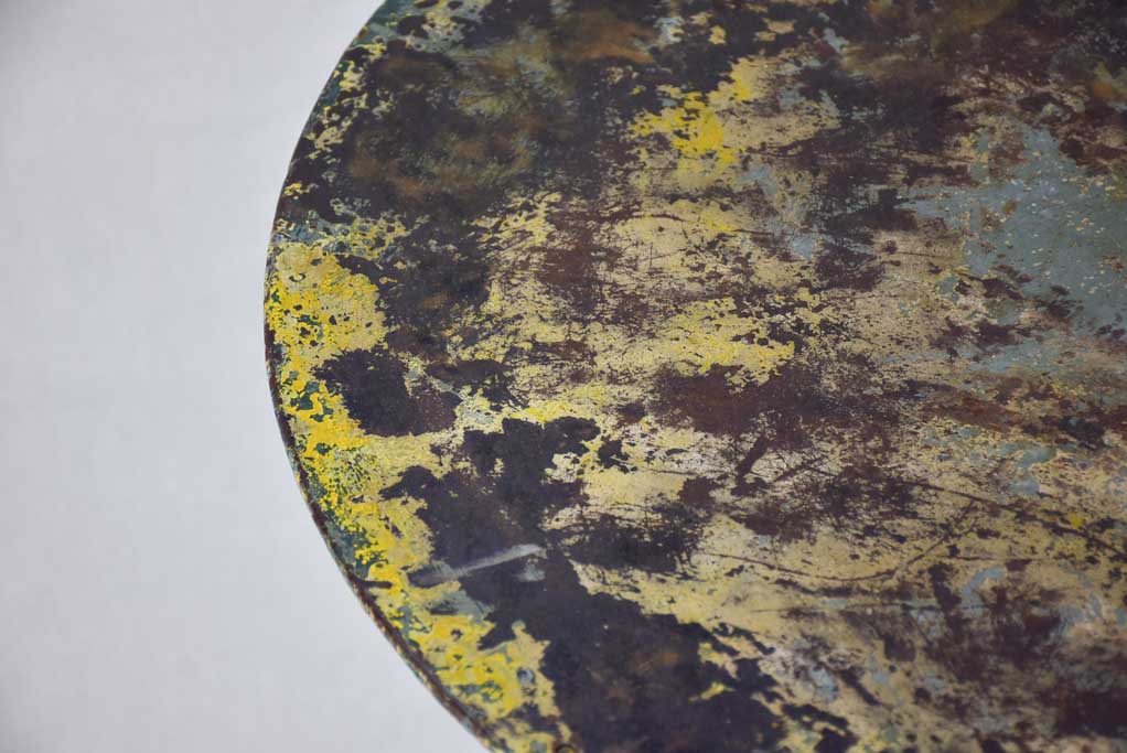 Late 19th century French garden table with original patina 28" diameter