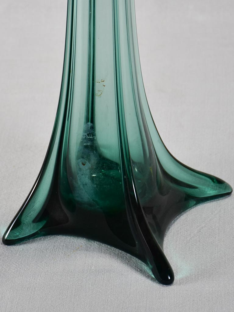 Tall green glass florist's vase - 40¼"