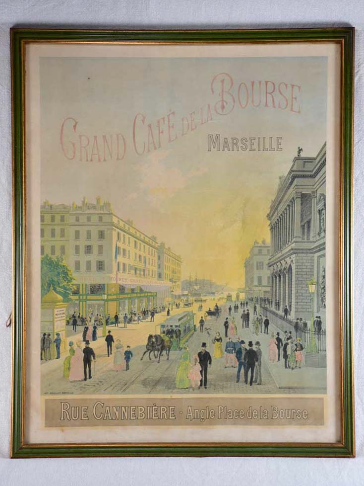 Early twentieth-century French poster - La Canebière Marseille 24" x 30"