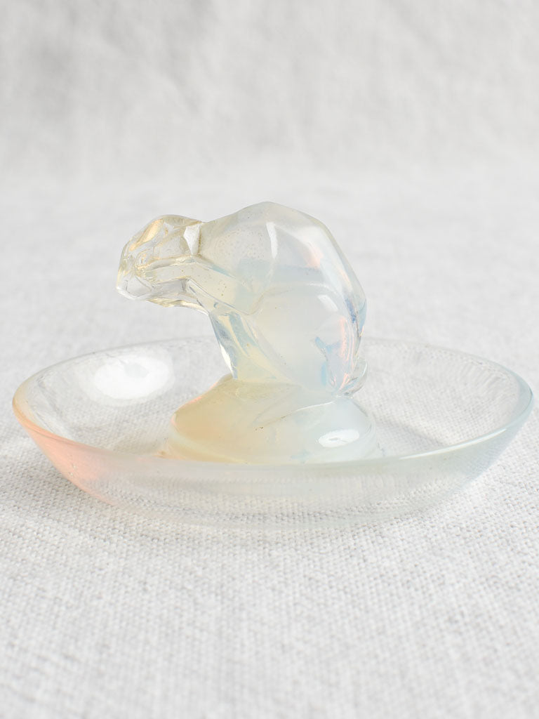Charming antique Lalique opal glass holder