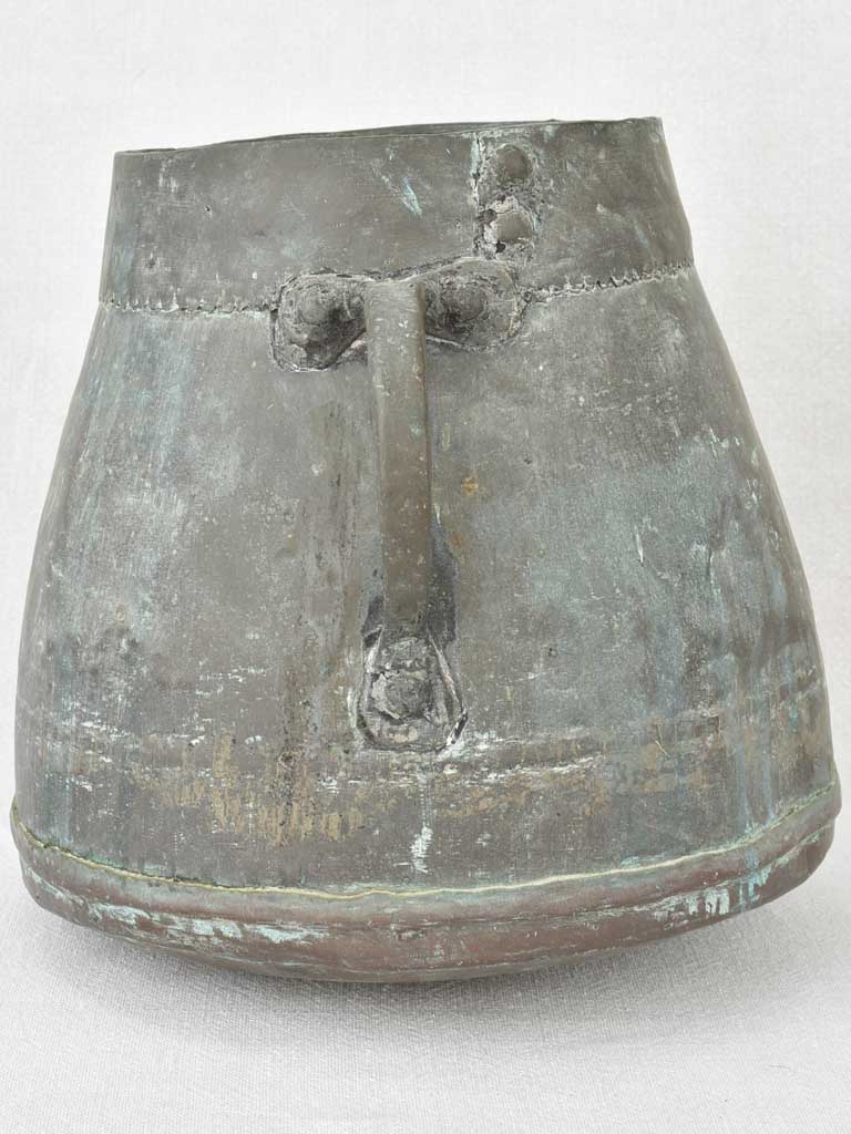 Antique French copper pot with two handles 11"