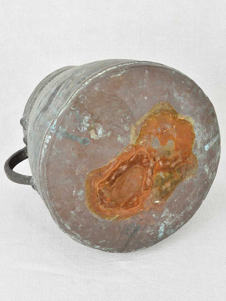 Antique French copper pot with two handles 11"