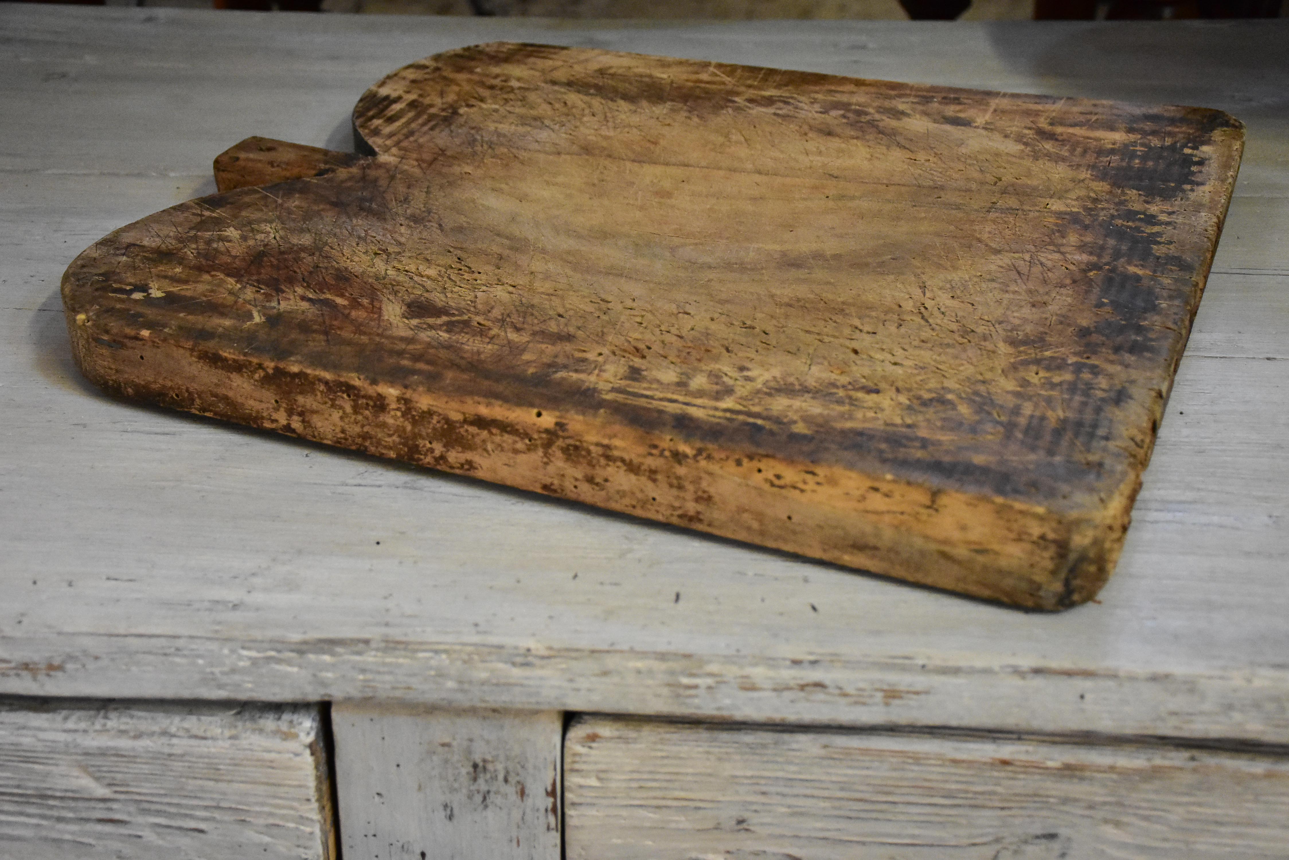 Rustic French cutting board with rounded edges